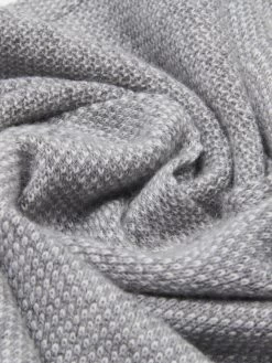 Riccardo (grey & White) - 100% Cashmere Scarf With Pattern -Fratelli Orsini Shop Cashmere scarf grey fratelli ors 3