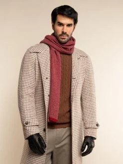 Riccardo (red & Grey) - 100% Cashmere Scarf With Pattern 19 Riccardo (red & Grey) - 100% Cashmere Scarf With Pattern -Fratelli Orsini Shop Cashmere scarf men red fratelli orsini 2