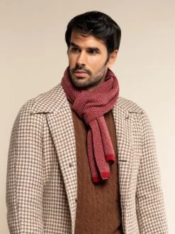 Riccardo (red & Grey) - 100% Cashmere Scarf With Pattern 18 Riccardo (red & Grey) - 100% Cashmere Scarf With Pattern -Fratelli Orsini Shop Cashmere scarf men red fratelli orsini 3