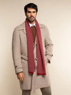 Riccardo (red & Grey) - 100% Cashmere Scarf With Pattern 21 Riccardo (red & Grey) - 100% Cashmere Scarf With Pattern -Fratelli Orsini Shop Cashmere scarf men red fratelli orsini 4