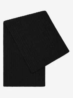 Napoli (black) - 100% Cashmere Ribbed Scarf (unisex)