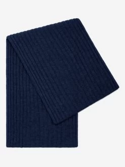 Napoli (navy Blue) - 100% Cashmere Ribbed Scarf (unisex)
