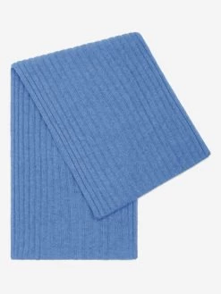 Napoli (light Blue) - 100% Cashmere Ribbed Scarf (unisex)