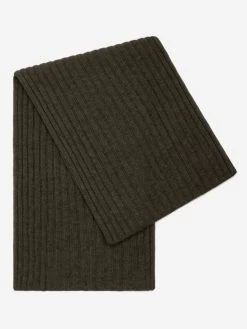 Napoli (dark Green) - 100% Cashmere Ribbed Scarf (unisex)