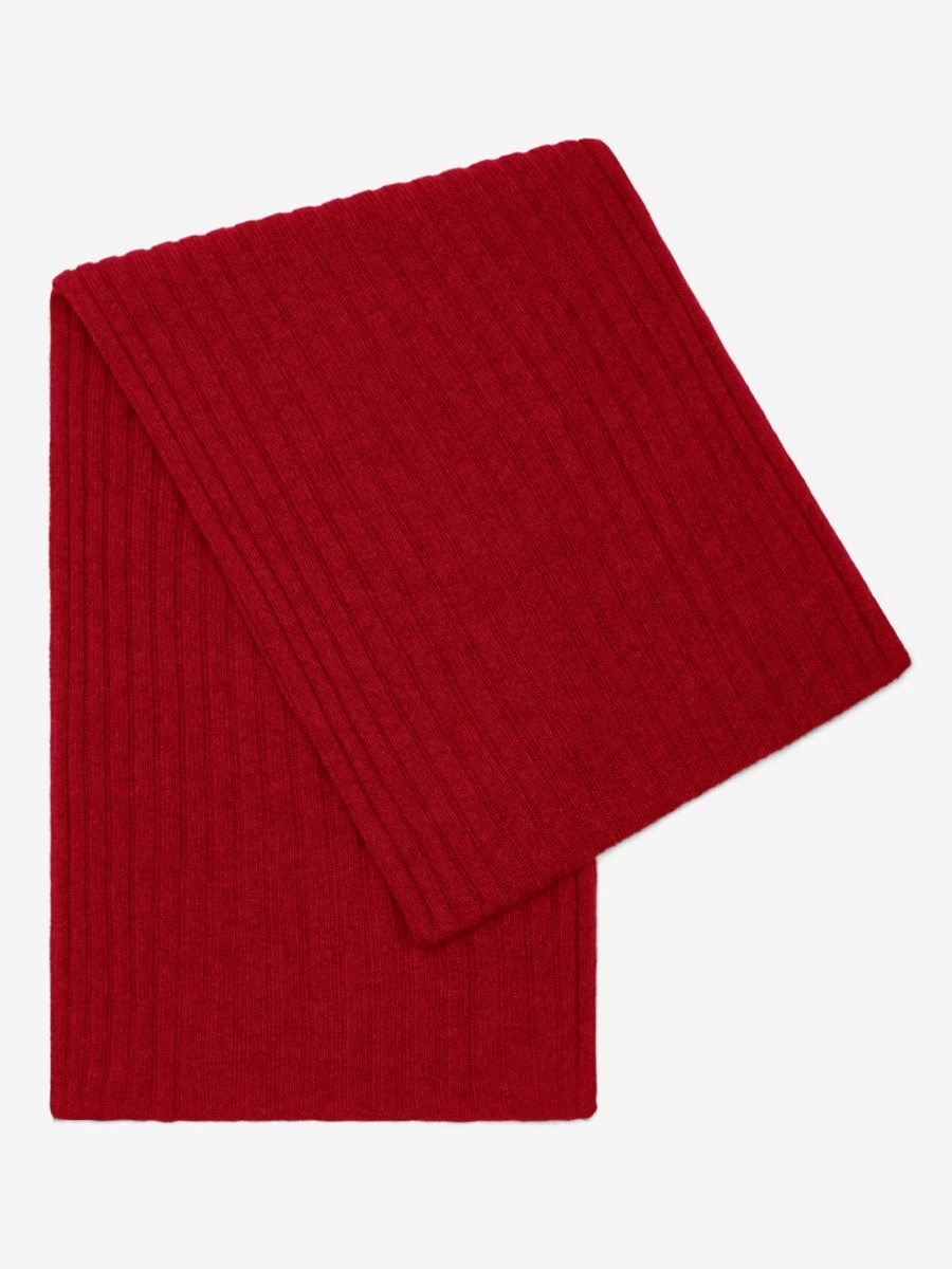 Napoli (red) - 100% Cashmere Ribbed Scarf (unisex) 1 Napoli (red) - 100% Cashmere Ribbed Scarf (unisex)