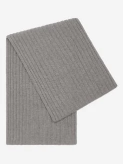 Napoli (light Grey) - 100% Cashmere Ribbed Scarf (unisex)