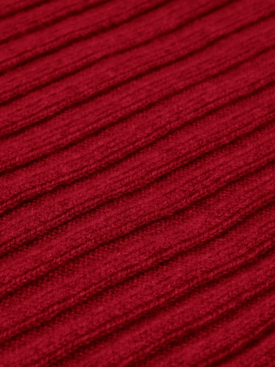 Napoli (red) - 100% Cashmere Ribbed Scarf (unisex) 2 Napoli (red) - 100% Cashmere Ribbed Scarf (unisex) - Image 2