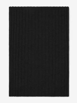 Napoli (black) - 100% Cashmere Ribbed Scarf (unisex) -Fratelli Orsini Shop Cashmere scarf men women fratelli orsini 3