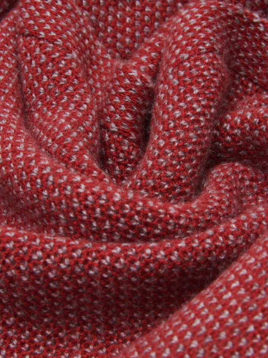 Riccardo (red & Grey) - 100% Cashmere Scarf With Pattern 5 Riccardo (red & Grey) - 100% Cashmere Scarf With Pattern - Image 5