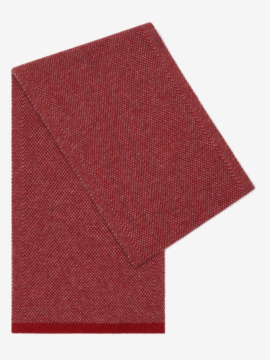 Riccardo (red & Grey) - 100% Cashmere Scarf With Pattern 1 Riccardo (red & Grey) - 100% Cashmere Scarf With Pattern