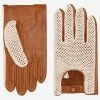 Arturo (cognac) - Hand-sewn Italian Crochet Driving Gloves From Lambskin Leather