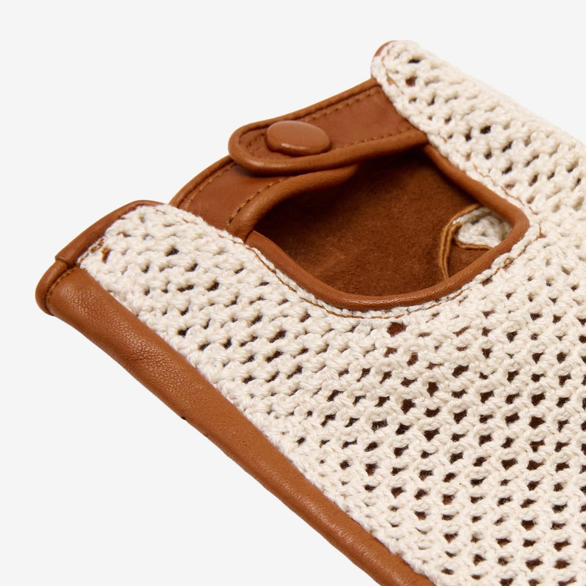 Dario (cognac) - Hand-sewn Italian Crochet Driving Gloves From Lambskin Leather 2 Dario (cognac) - Hand-sewn Italian Crochet Driving Gloves From Lambskin Leather - Image 2