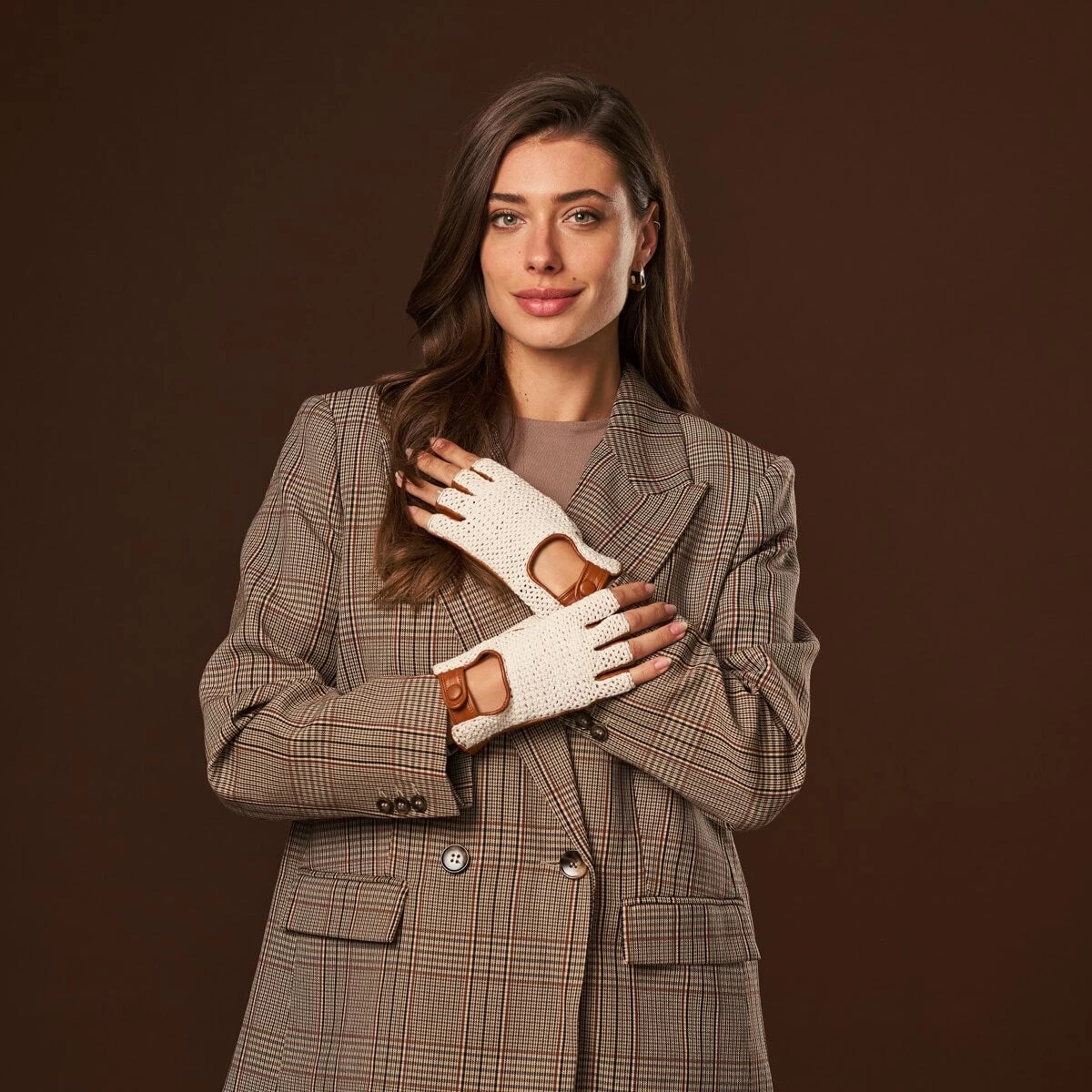 Daniella (cognac) - Hand-sewn Italian Crochet Driving Gloves From Lambskin Leather 10 Daniella (cognac) - Hand-sewn Italian Crochet Driving Gloves From Lambskin Leather - Image 10