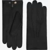 Diego (black) - Italian Gloves Made Of American Deerskin Leather With Rabbit Fur Lining