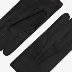 Diego (black) - Italian Gloves Made Of American Deerskin Leather With Rabbit Fur Lining -Fratelli Orsini Shop Diego 2
