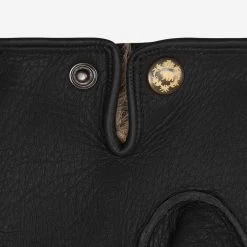 Diego (black) - Italian Gloves Made Of American Deerskin Leather With Rabbit Fur Lining -Fratelli Orsini Shop Diego 3