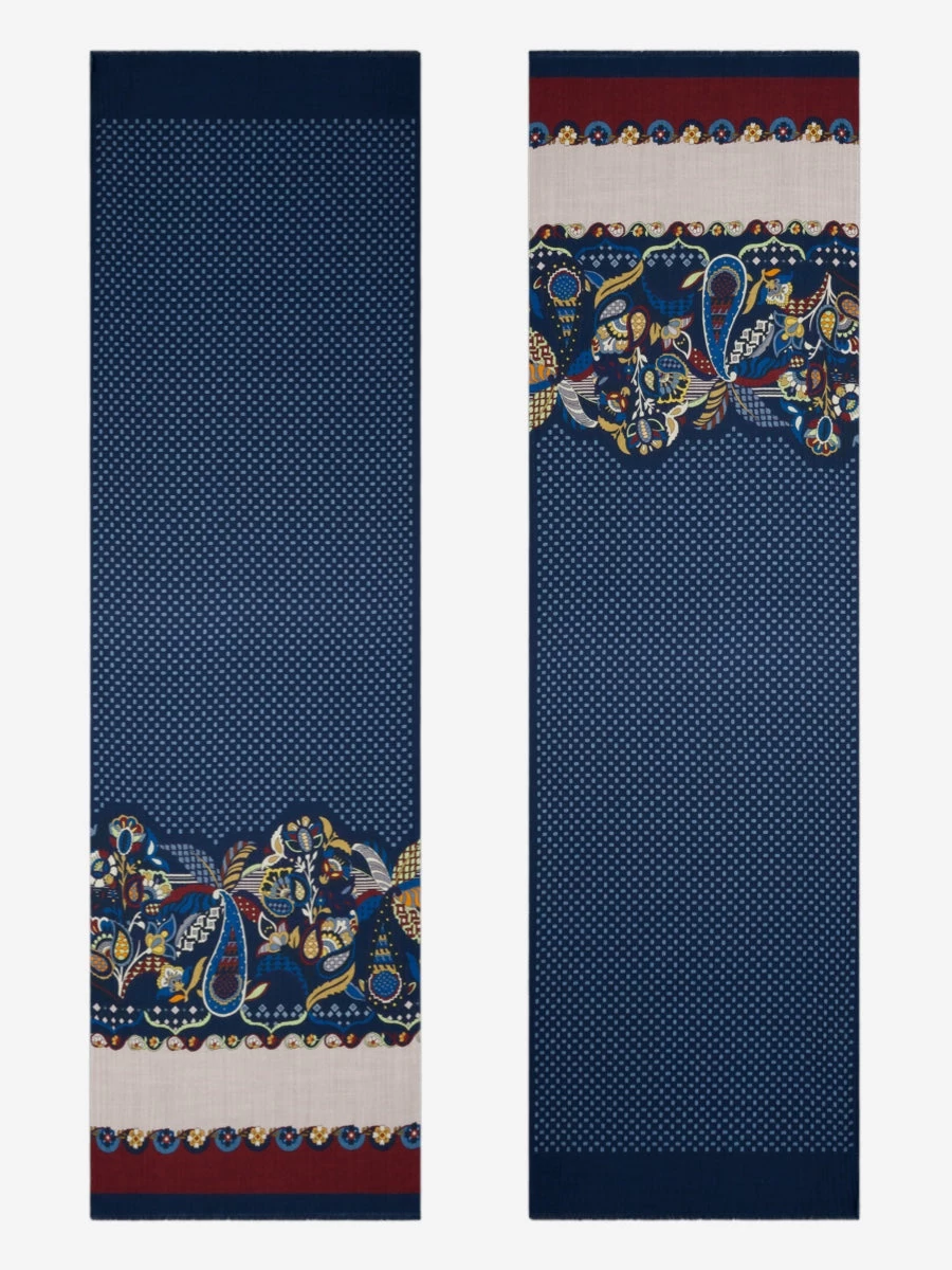 Edoardo (blue) - Soft And Lightweight Italian Scarf From 100% Wool 3 Edoardo (blue) - Soft And Lightweight Italian Scarf From 100% Wool - Image 3