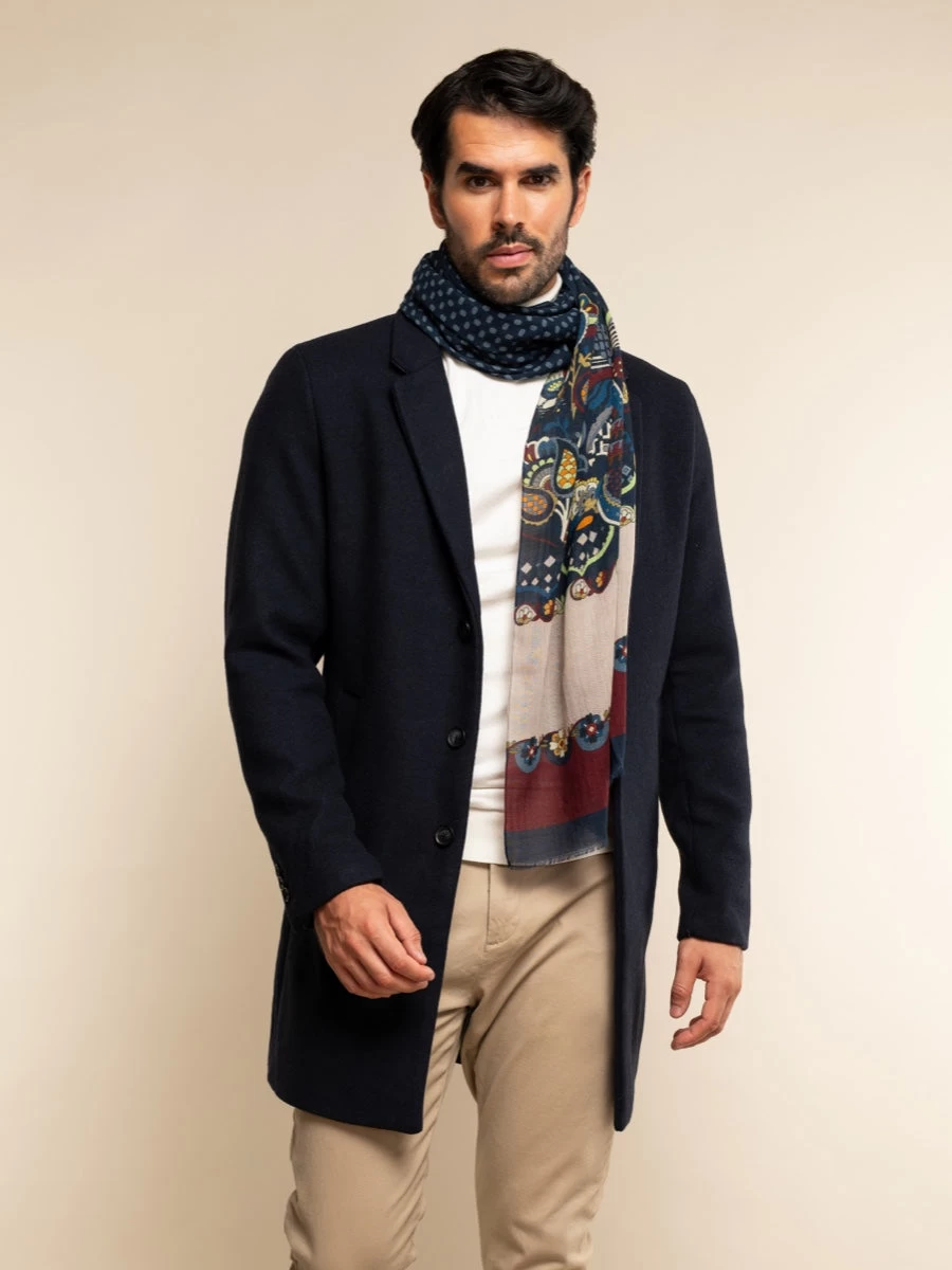 Edoardo (blue) - Soft And Lightweight Italian Scarf From 100% Wool 7 Edoardo (blue) - Soft And Lightweight Italian Scarf From 100% Wool - Image 7