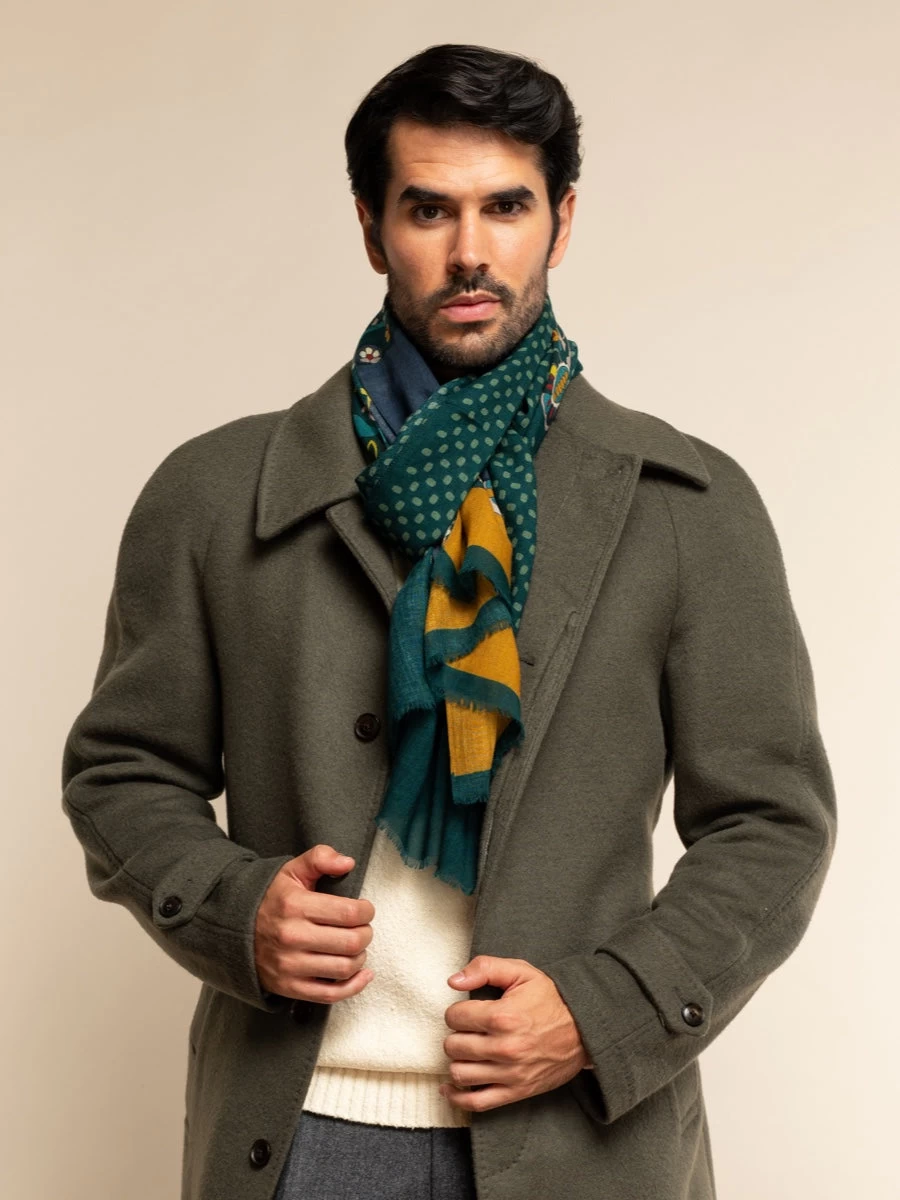 Edoardo (dark Green) - Soft And Lightweight Italian Scarf From 100% Wool 2 Edoardo (dark Green) - Soft And Lightweight Italian Scarf From 100% Wool - Image 2