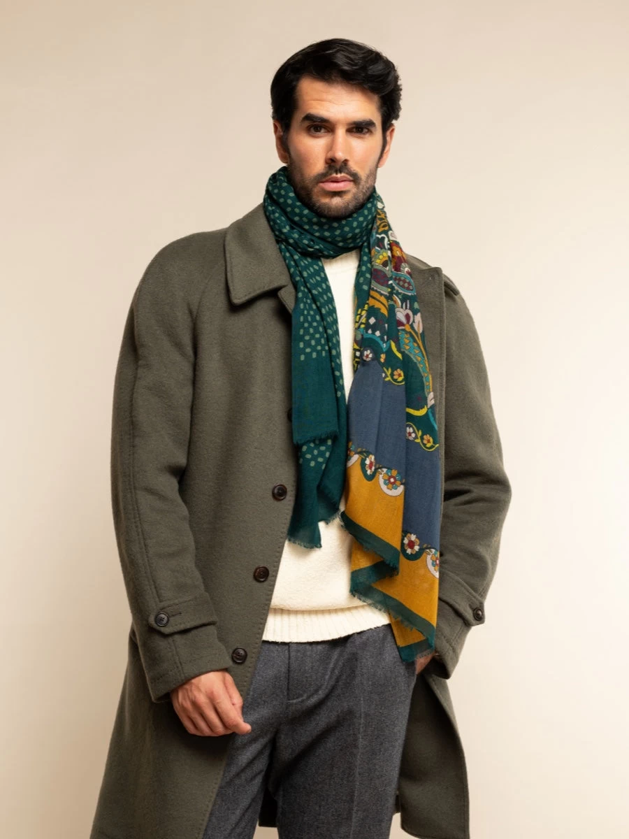 Edoardo (dark Green) - Soft And Lightweight Italian Scarf From 100% Wool 7 Edoardo (dark Green) - Soft And Lightweight Italian Scarf From 100% Wool - Image 7