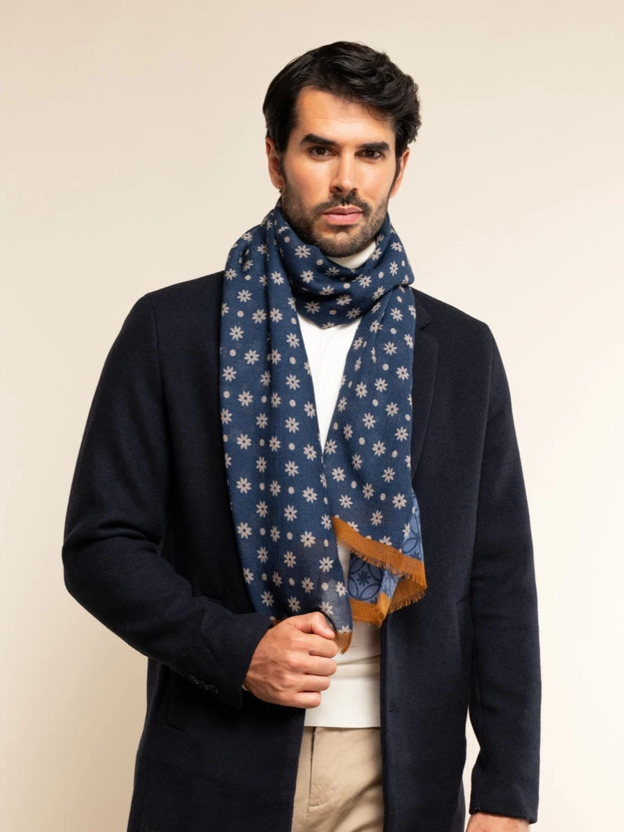 Andrea (blue) - Soft And Lightweight Italian Scarf From 100% Wool 9 Andrea (blue) - Soft And Lightweight Italian Scarf From 100% Wool - Image 9