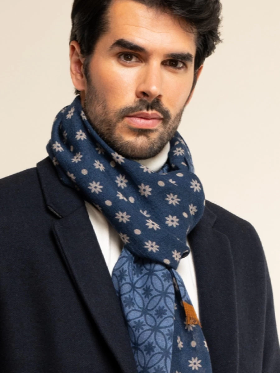Andrea (blue) - Soft And Lightweight Italian Scarf From 100% Wool 10 Andrea (blue) - Soft And Lightweight Italian Scarf From 100% Wool - Image 10
