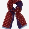 Andrea (red/blue) - Soft And Lightweight Italian Scarf From 100% Wool