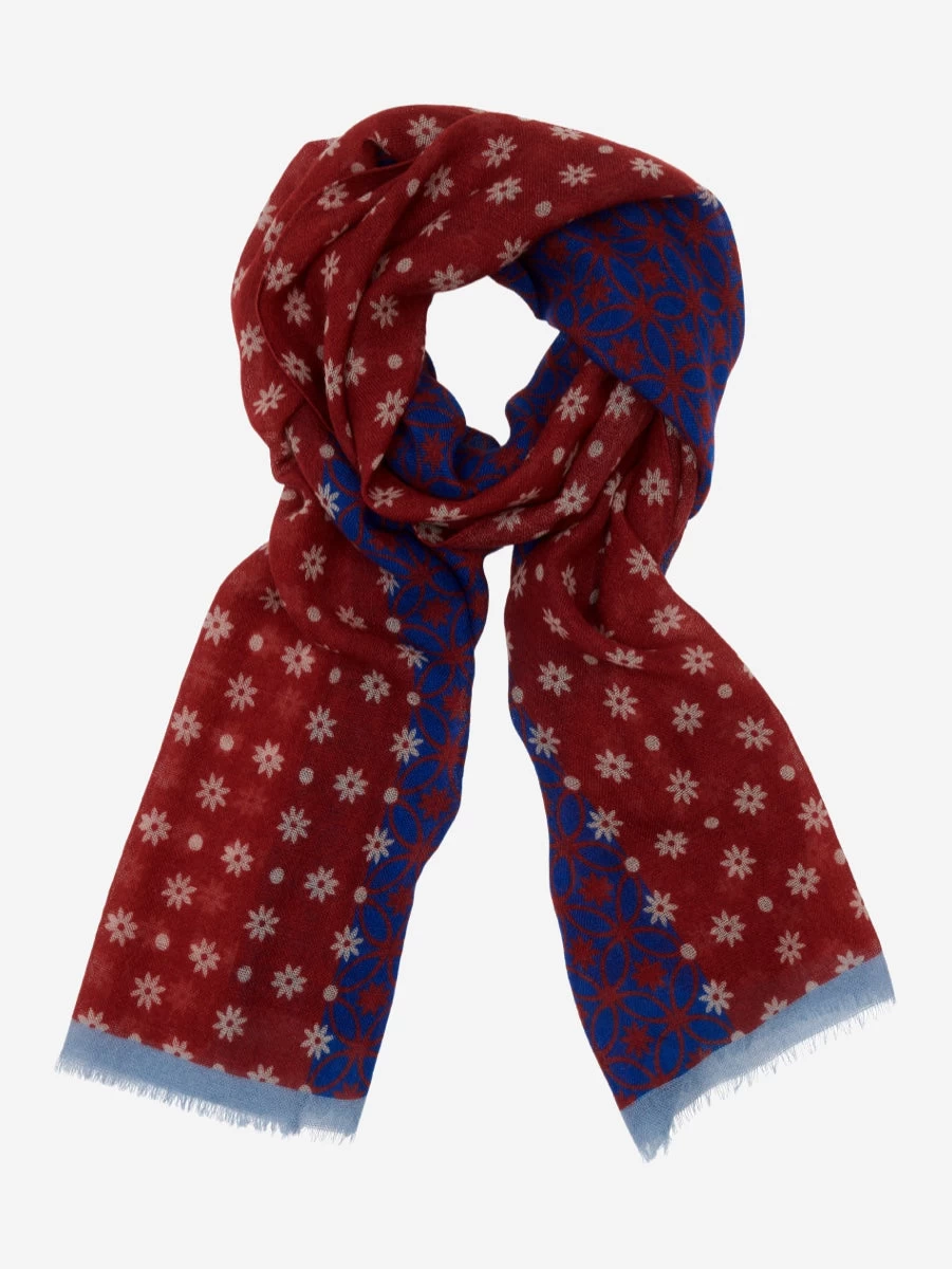 Andrea (red/blue) - Soft And Lightweight Italian Scarf From 100% Wool 1 Andrea (red/blue) - Soft And Lightweight Italian Scarf From 100% Wool