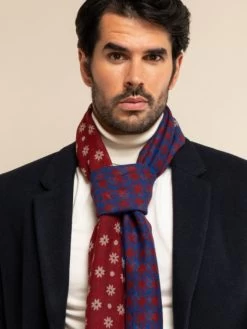 Andrea (red/blue) - Soft And Lightweight Italian Scarf From 100% Wool 19 Andrea (red/blue) - Soft And Lightweight Italian Scarf From 100% Wool -Fratelli Orsini Shop F251 red 4