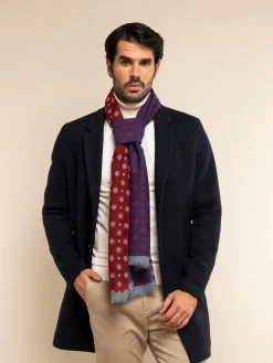 Andrea (red/blue) - Soft And Lightweight Italian Scarf From 100% Wool 18 Andrea (red/blue) - Soft And Lightweight Italian Scarf From 100% Wool -Fratelli Orsini Shop F251 red 7