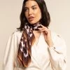 Bruna (brown/orange)- Soft And Lightweight Italian Foulard From Pure Silk