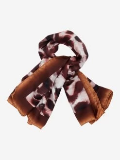 Bruna (brown/orange)- Soft And Lightweight Italian Foulard From Pure Silk -Fratelli Orsini Shop FO Bruna silk scarf C2 3