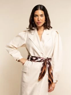 Bruna (brown/orange)- Soft And Lightweight Italian Foulard From Pure Silk -Fratelli Orsini Shop FO Bruna silk scarf C2 6