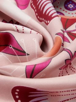 Bruna (pink)- Soft And Lightweight Italian Foulard From Pure Silk -Fratelli Orsini Shop FO Bruna silk scarf C4 4