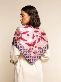 Bruna (pink)- Soft And Lightweight Italian Foulard From Pure Silk -Fratelli Orsini Shop FO Bruna silk scarf C4 6
