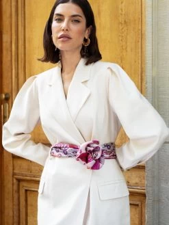 Bruna (pink)- Soft And Lightweight Italian Foulard From Pure Silk -Fratelli Orsini Shop FO Bruna silk scarf C4 7