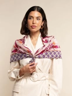 Bruna (pink)- Soft And Lightweight Italian Foulard From Pure Silk -Fratelli Orsini Shop FO Bruna silk scarf C4 9