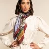 Fiorella (red/blue) - Soft And Lightweight Italian Foulard From Pure Silk