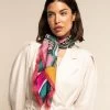 Giorgia (green/pink) - Soft And Lightweight Italian Foulard From Pure Silk