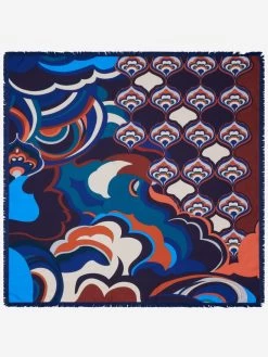 Giorgia (blue/red) - Soft And Lightweight Italian Foulard From Pure Silk -Fratelli Orsini Shop FO Giorgia Silk Scarf 4