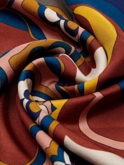 Giorgia (blue/red) - Soft And Lightweight Italian Foulard From Pure Silk -Fratelli Orsini Shop FO Giorgia Silk Scarf 5
