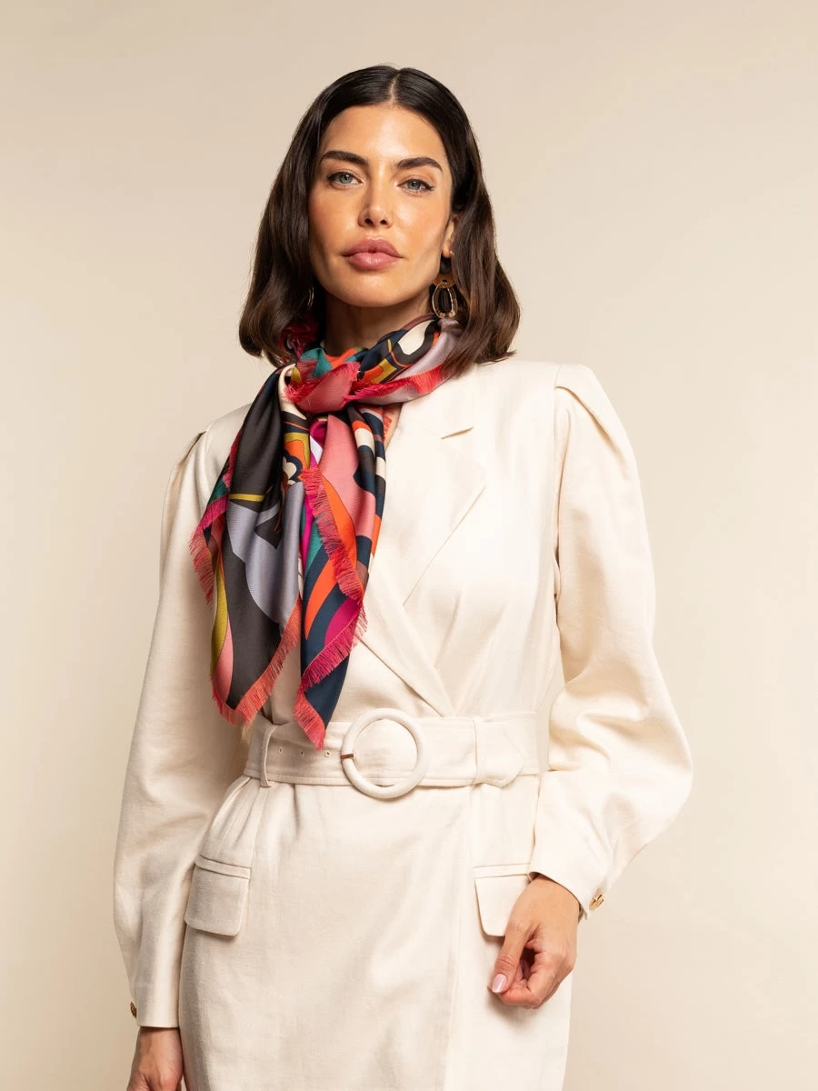 Giorgia (green/pink) - Soft And Lightweight Italian Foulard From Pure Silk 6 Giorgia (green/pink) - Soft And Lightweight Italian Foulard From Pure Silk - Image 6