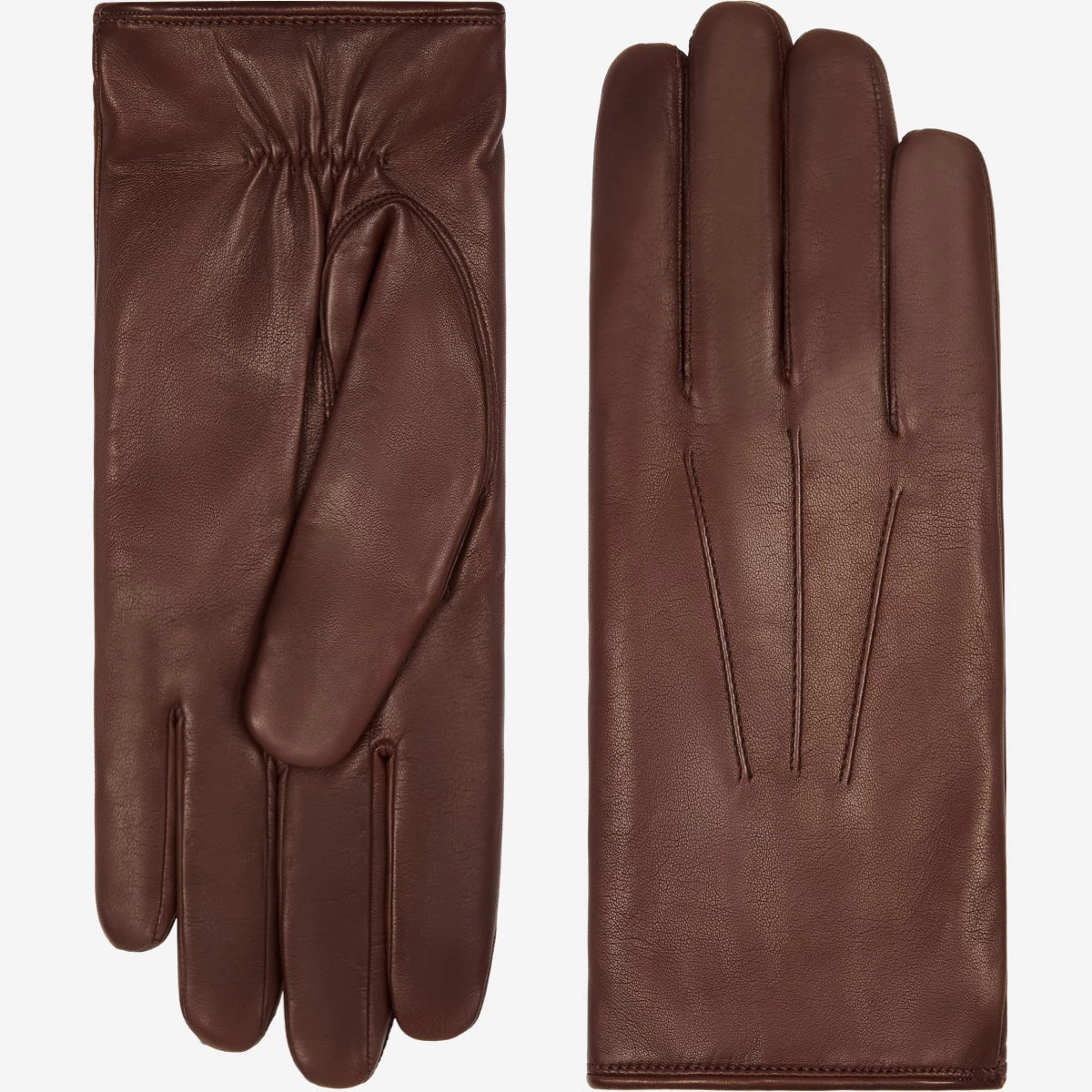 Francesca (brown) - Italian Lambskin Leather Gloves With White Rabbit Fur Lining 2 Francesca (brown) - Italian Lambskin Leather Gloves With White Rabbit Fur Lining - Image 2