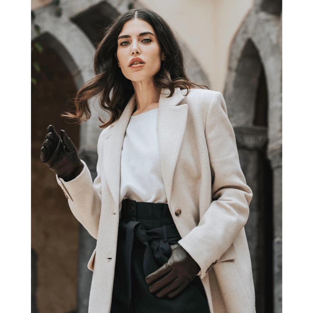 Francesca (brown) - Italian Lambskin Leather Gloves With Brown Rabbit Fur Lining 10 Francesca (brown) - Italian Lambskin Leather Gloves With Brown Rabbit Fur Lining - Image 10