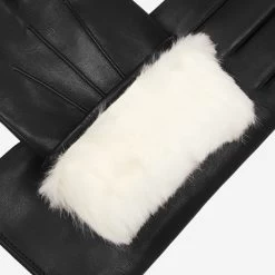Francesca (black) - Italian Lambskin Leather Gloves With White Rabbit Fur Lining -Fratelli Orsini Shop Francesca 4 723a45b2 2f8e 4dab 9cf3 ca4db824d334
