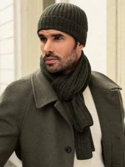 Milano (dark Green) - 100% Cashmere Ribbed Beanie (unisex) 25 Milano (dark Green) - 100% Cashmere Ribbed Beanie (unisex) -Fratelli Orsini Shop Fratelli orsini scarf beanie cashmere 1 36decae8 d722 436c 8a77 d844219d6195