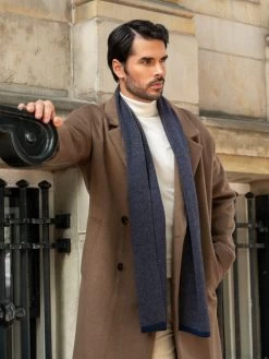 Riccardo (blue & Brown) - 100% Cashmere Scarf With Pattern -Fratelli Orsini Shop Fratelli orsini scarf beanie cashmere 2 a21c1e4d 7b26 4eac 98ed 1ec95c483df6