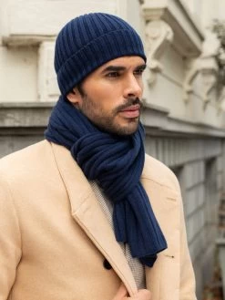 Napoli (navy Blue) - 100% Cashmere Ribbed Scarf (unisex) -Fratelli Orsini Shop Fratelli orsini scarf beanie cashmere 3 3d808c6c a362 479e 8937 96fbf96da10e