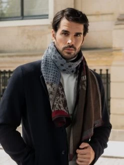 Federico (red/blue) - Warm And Soft Italian Scarf From Wool Blend -Fratelli Orsini Shop Fratelli orsini scarf wool cashmere men 1 0c41e913 5c0d 42a8 a4e4 3de546d0e9f0