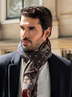 Federico (red/blue) - Warm And Soft Italian Scarf From Wool Blend -Fratelli Orsini Shop Fratelli orsini scarf wool cashmere men 2 ce9f0251 f42c 4af2 94fe 57b05e5b7284